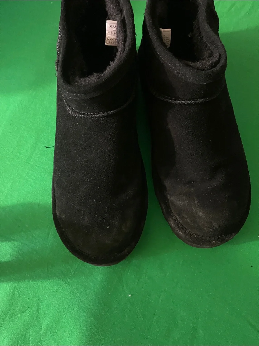 BearPaw Kids Black Suede Ankle Boots